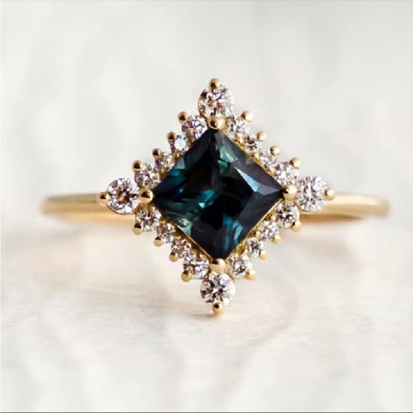 Jewelry - New 18K Gold Plated Dainty Promise  Square Shape Shiny Zircon Elegant Ring